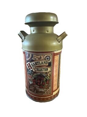 Heartland Collection vintage-style metal milk can tin